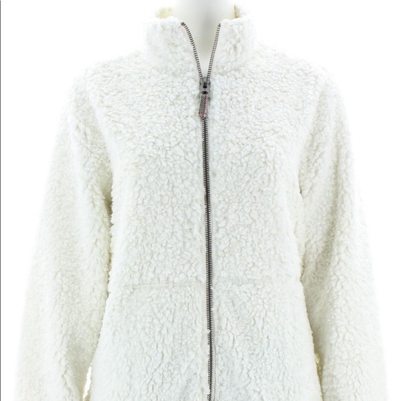 Dylan by True Grit White Sherpa Stadium Jacket - Picture 2 of 5